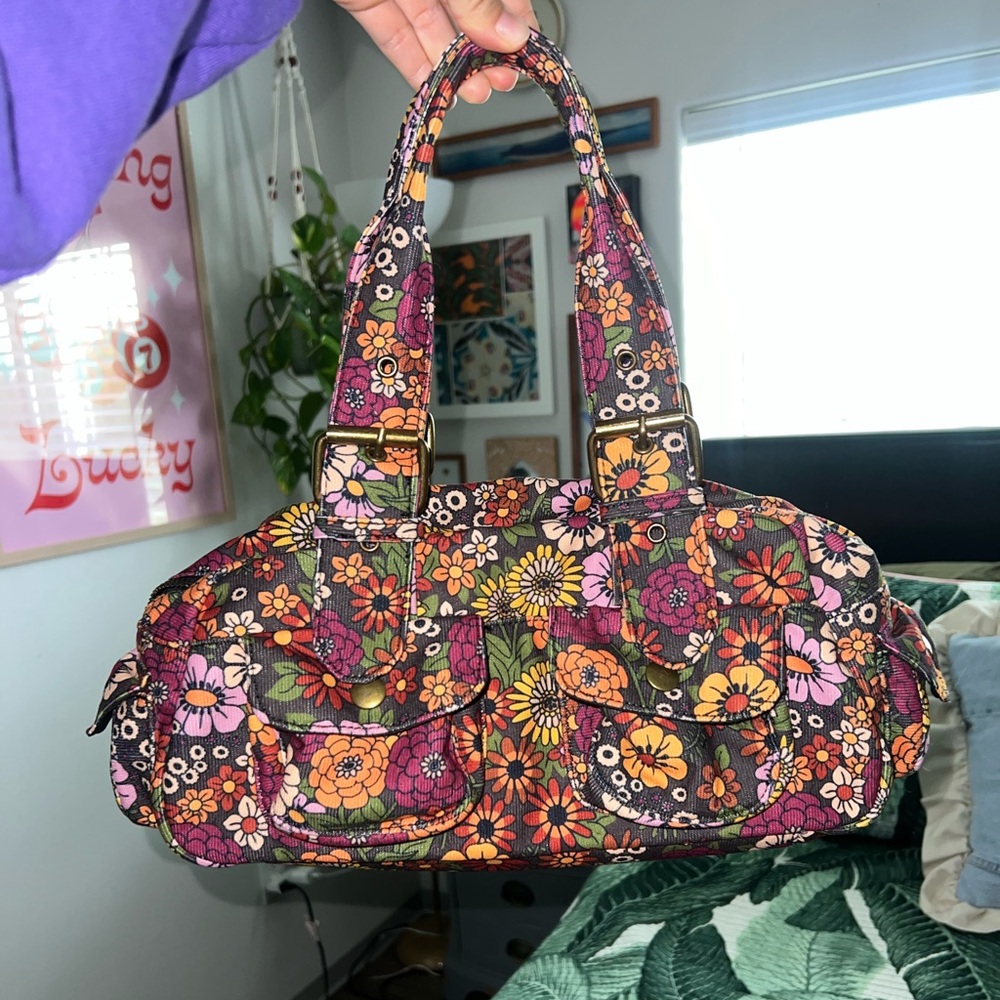 NWOT dolls kill corduroy floral purse